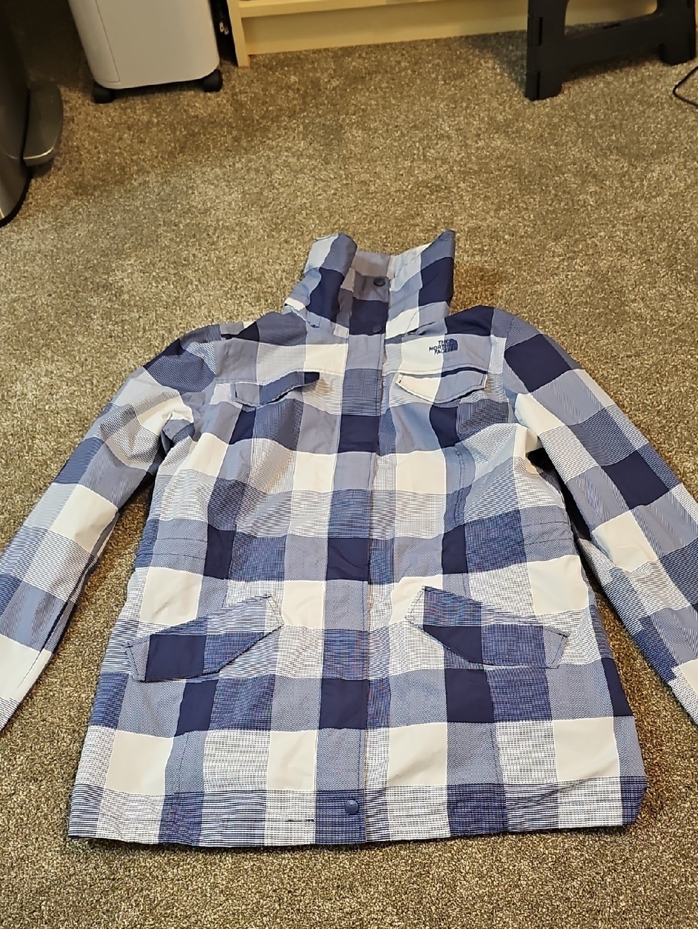 The North Face Purple Plaid Winter Shell Jacket